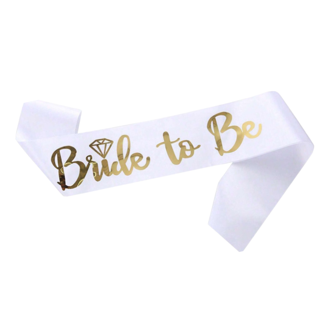 Gold and White bride to be sash