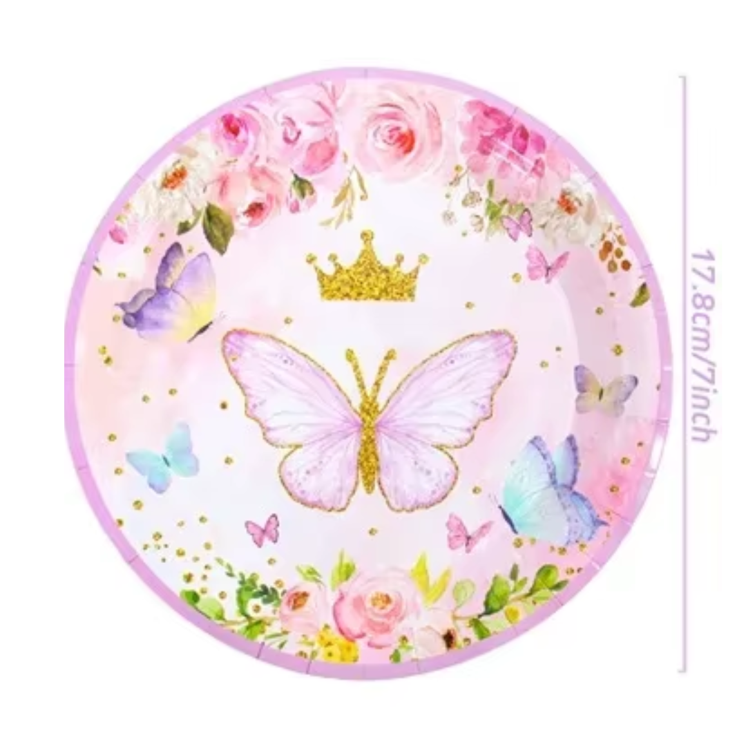 Pink Butterfly Party Dinnerware