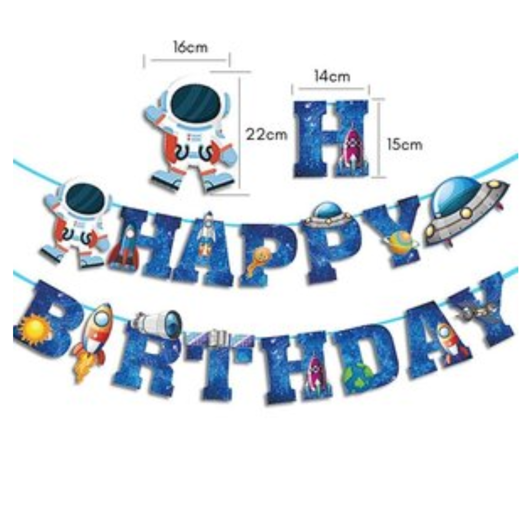 Outer Space Theme Happy Birthday Banner