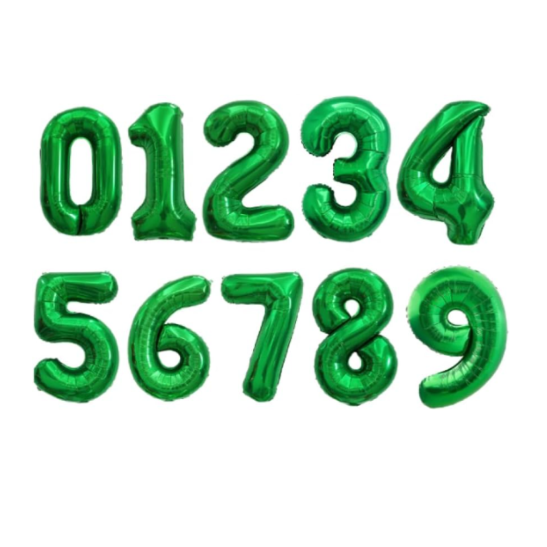 Green - 40 inch Foil Number Balloons