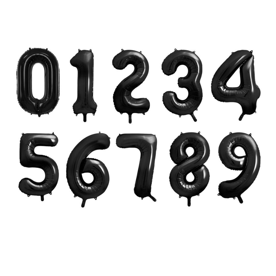 Black - 40 inch Foil Number Balloons