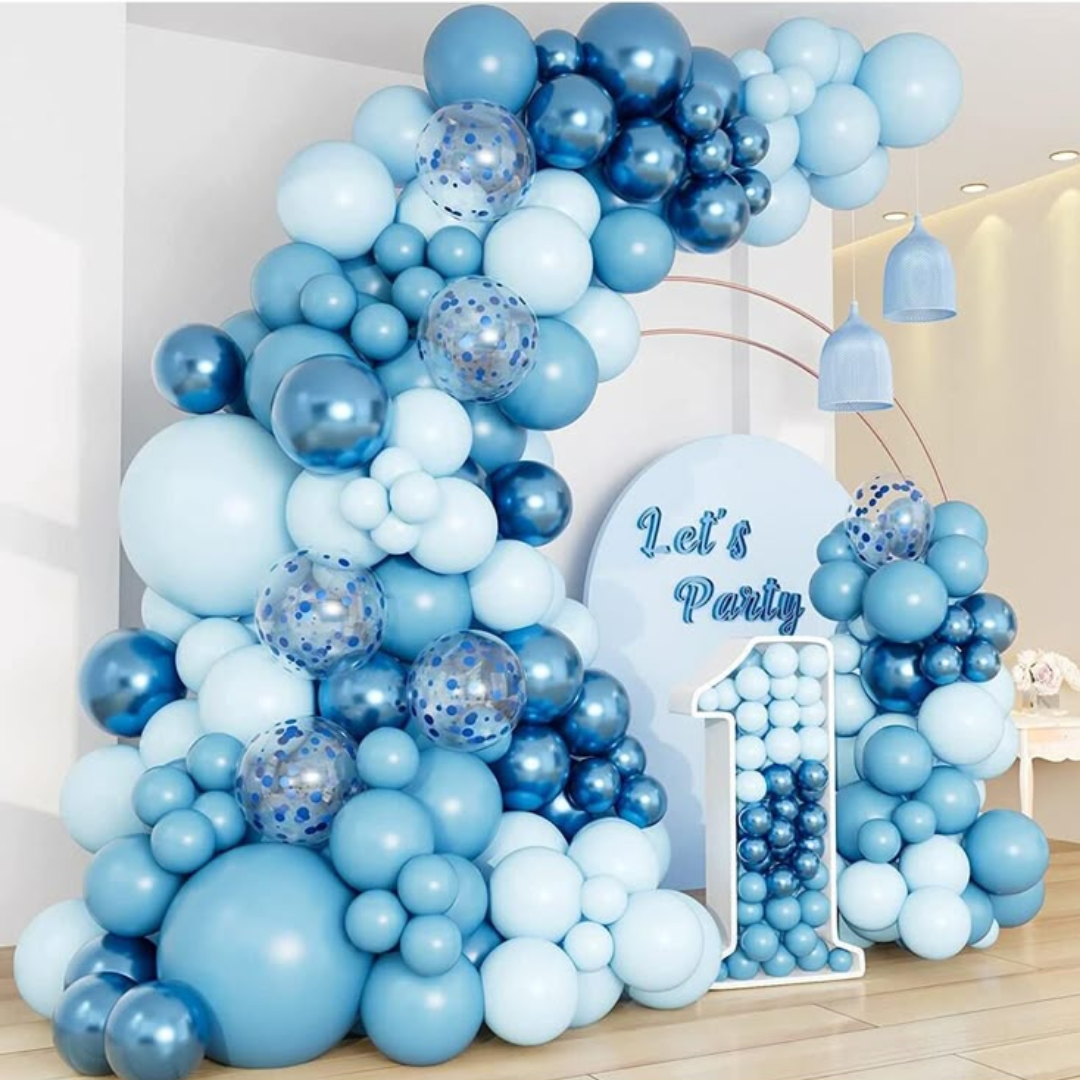 141pcs Blue Balloons Garland Kit
