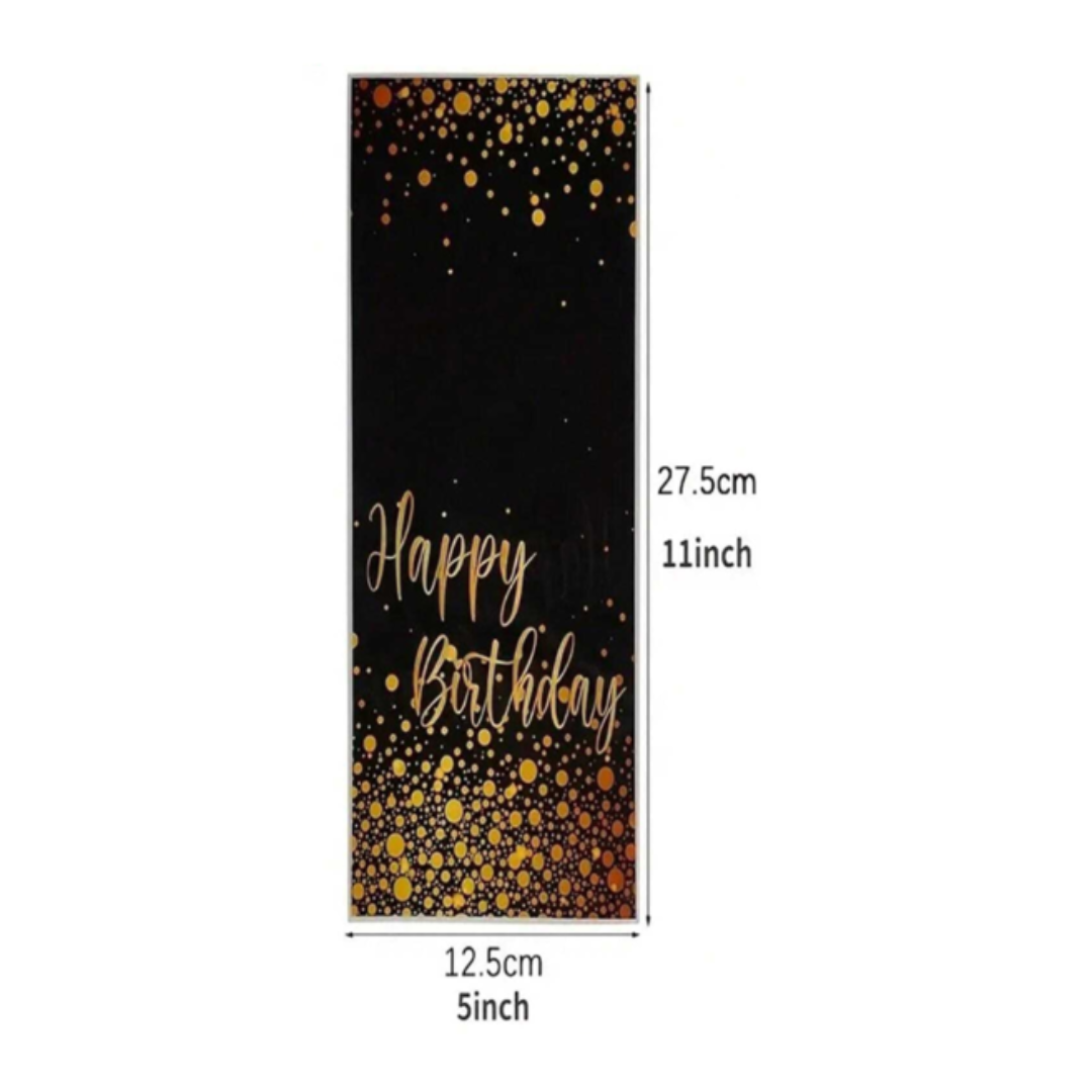 Happy Birthday Black & Gold Candy Bag