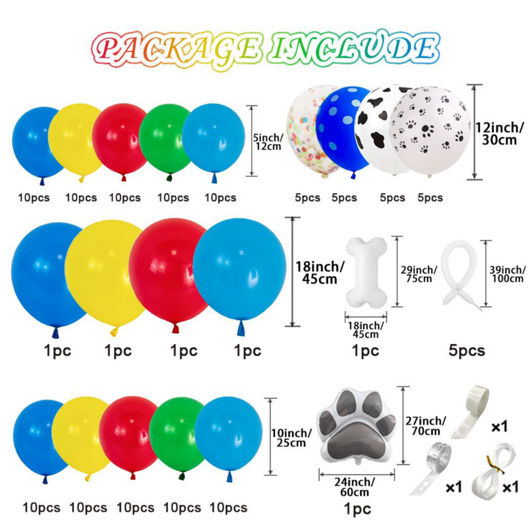134pcs Paw Patrol Balloons Garland Kit