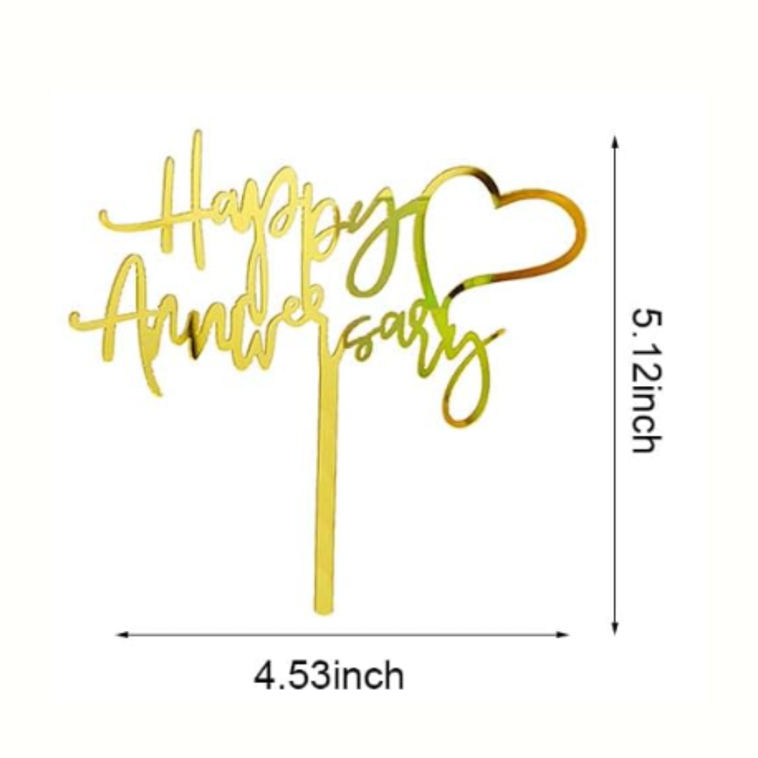 Happy Anniversary Cake Topper