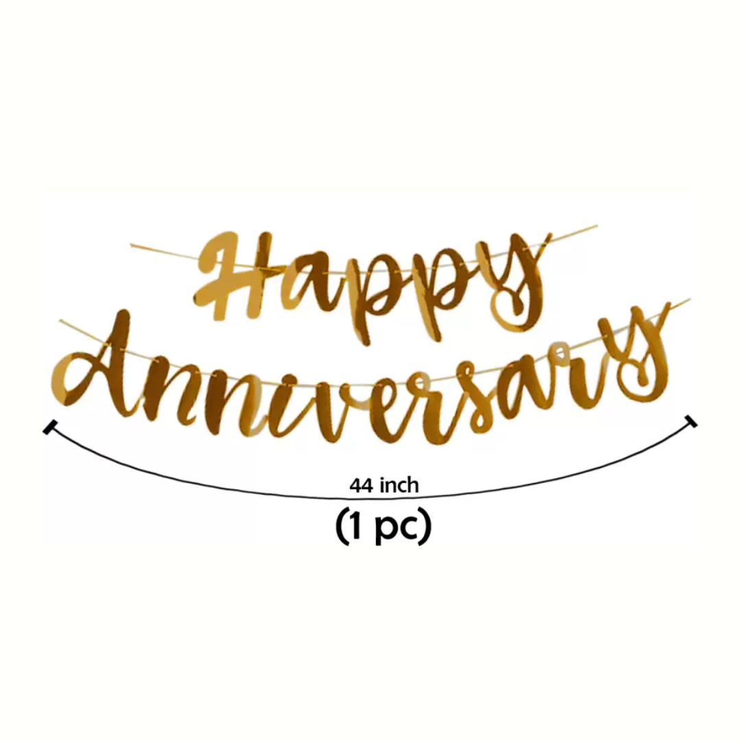 Gold Happy Anniversary Banner
