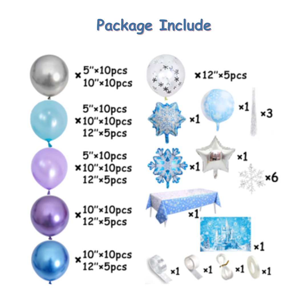 124pcs Frozen Decoration with Backdrop and Table Cover