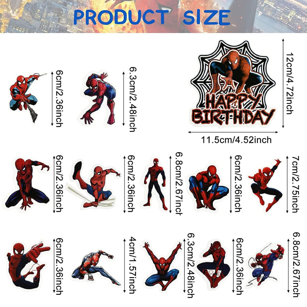 Spidermen theme cake topper