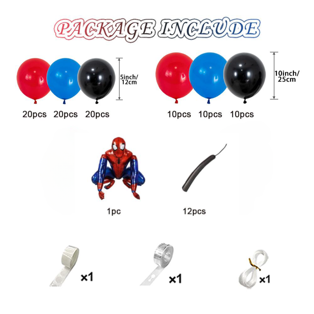 106pcs Spiderman Party Balloon Garland Kit