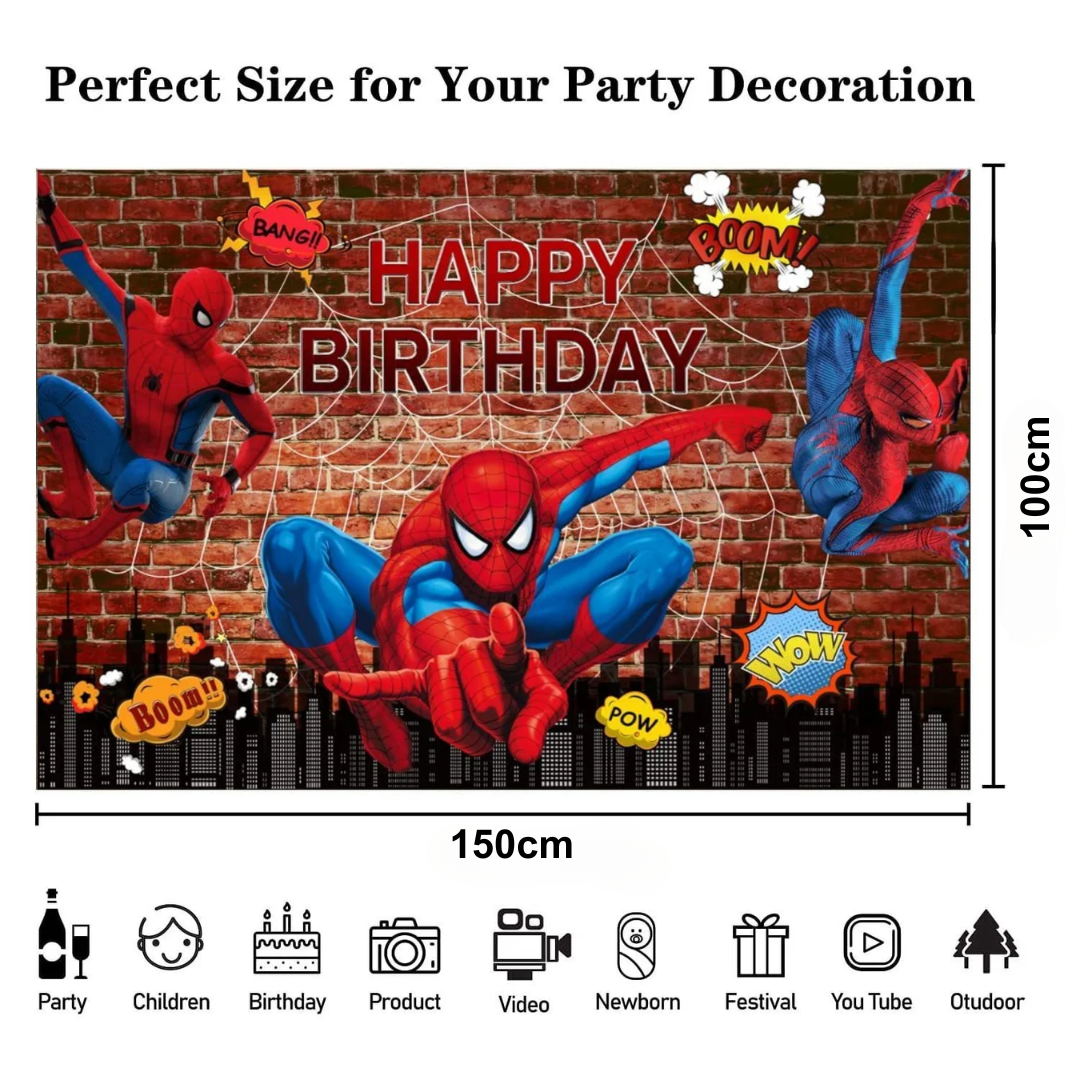 Marvel Spiderman Birthday Backdrop