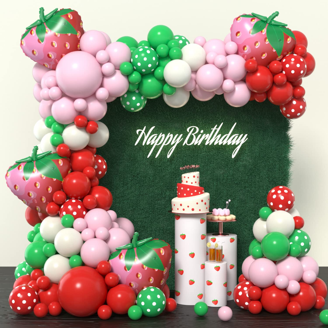 179pcs Strawberry Balloon set