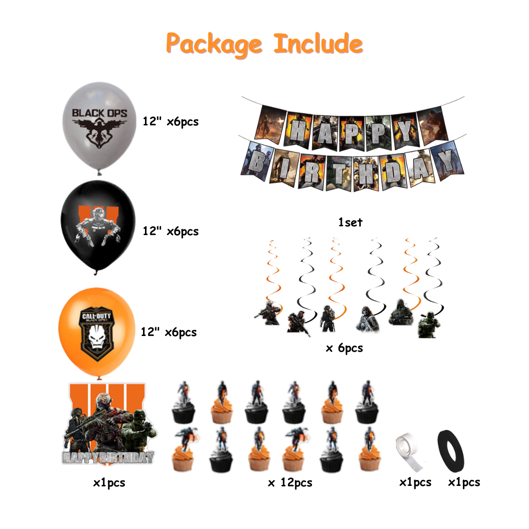 24pcs Call of Duty Theme Balloon Decorations