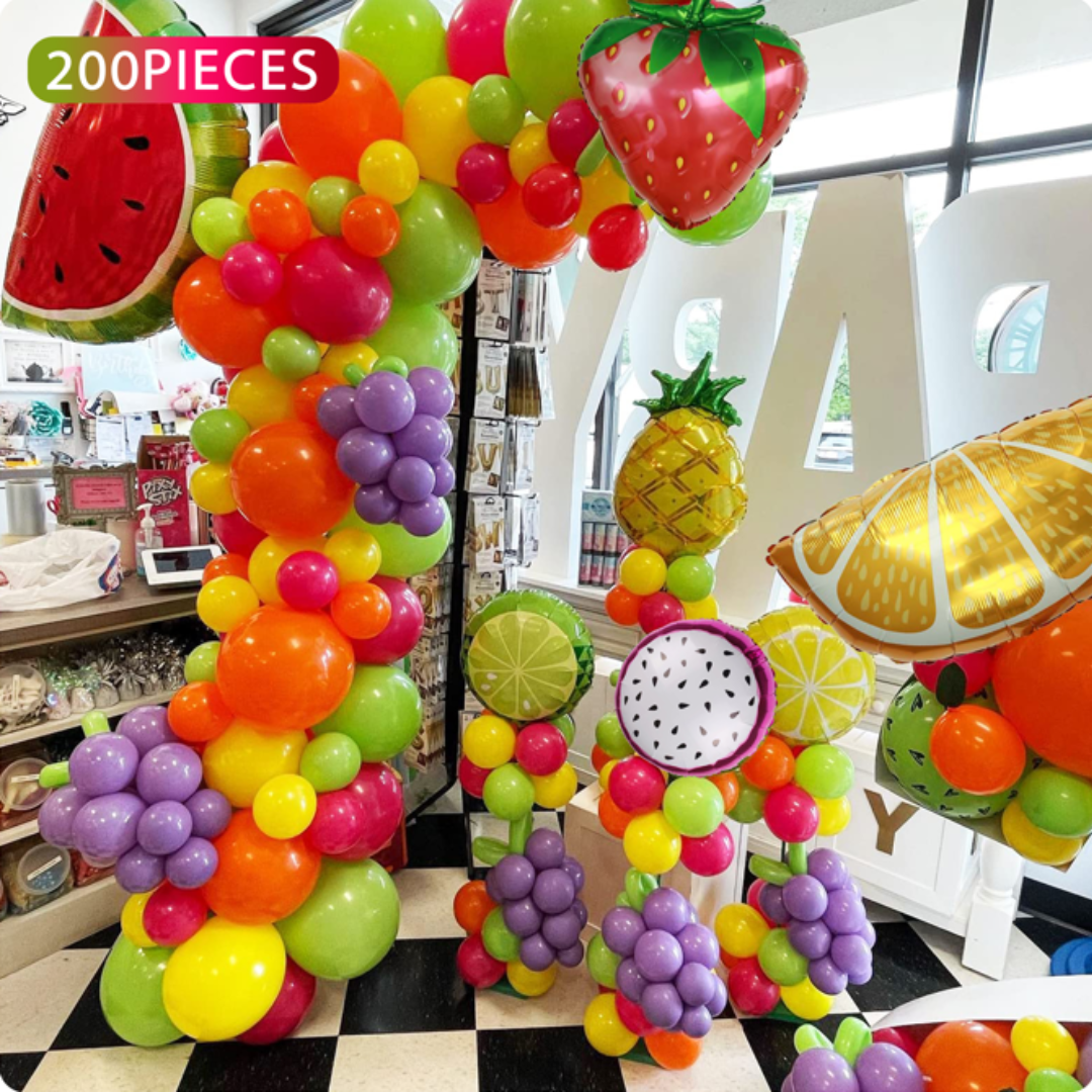 200pcs Tropical Fruit Balloon Decorations Kit
