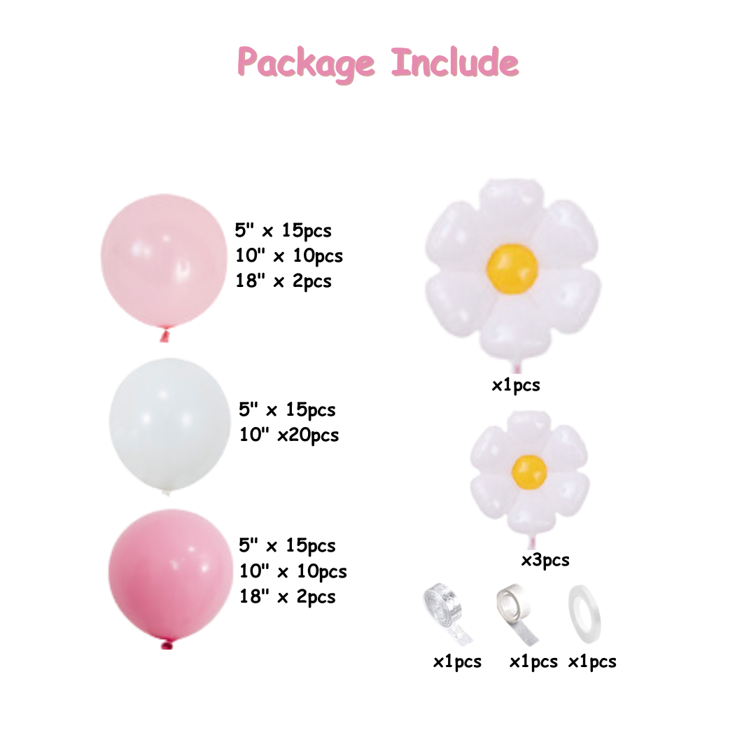 94Pcs Daisy Balloon Garland Arch Kit