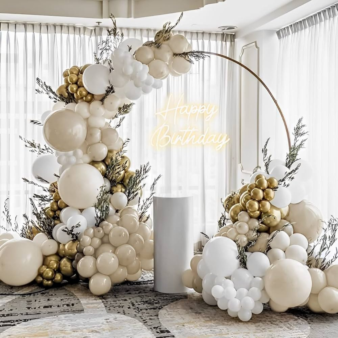 147pcs Boho Sand White, Beige Balloon Decorations Kit