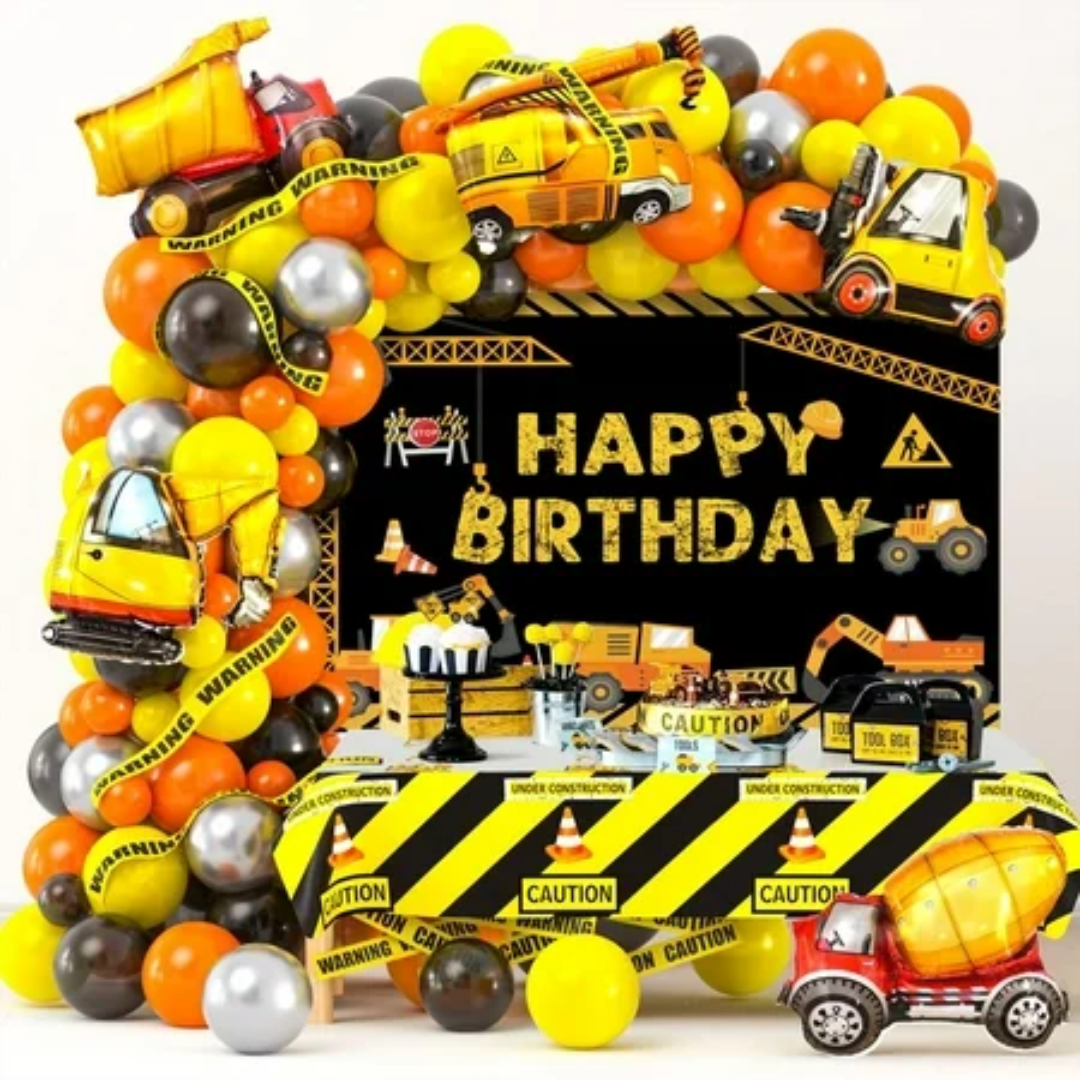 115pcs Construction theme Balloons Garland Arch Kit