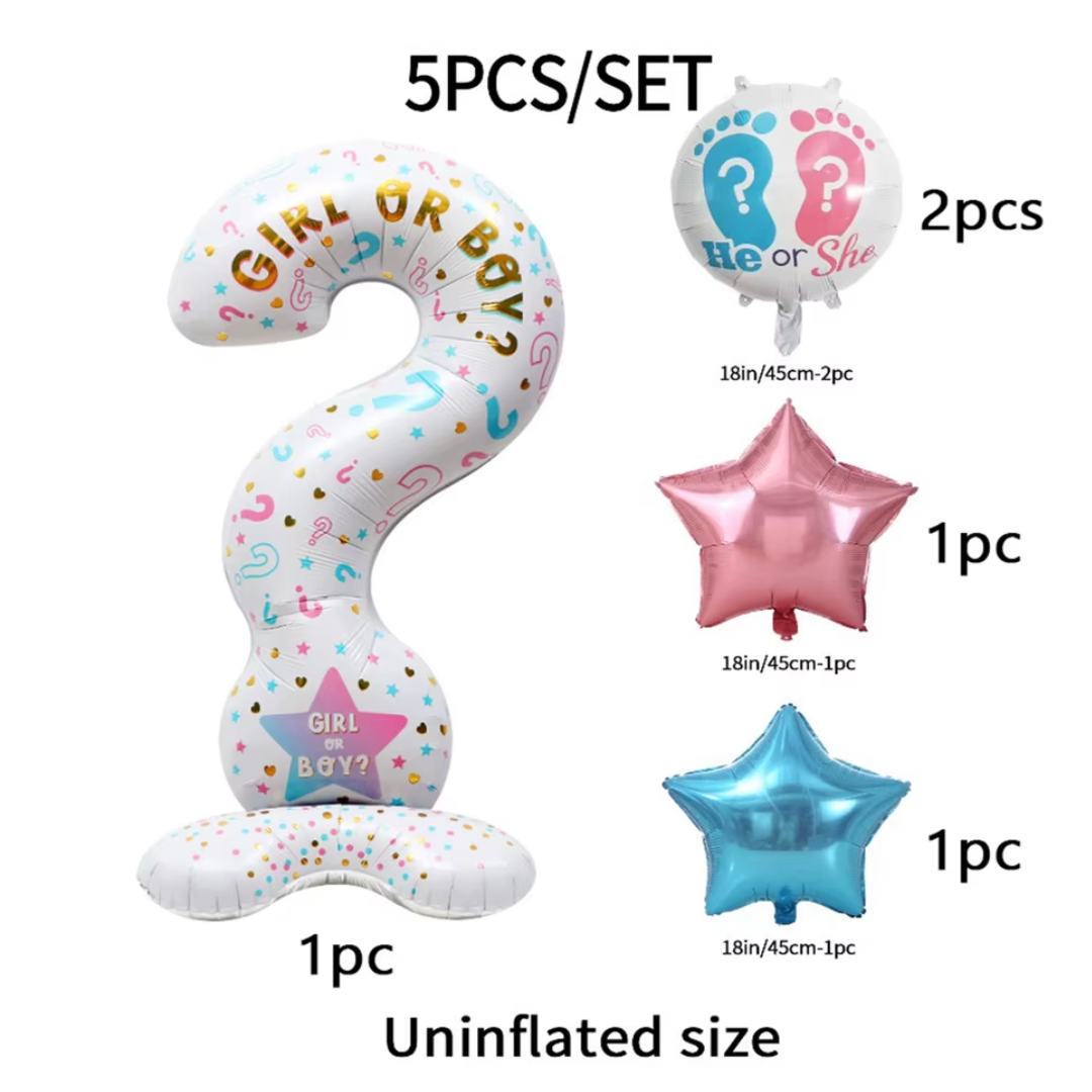 5pcs Gender Reveal Party Balloons Set
