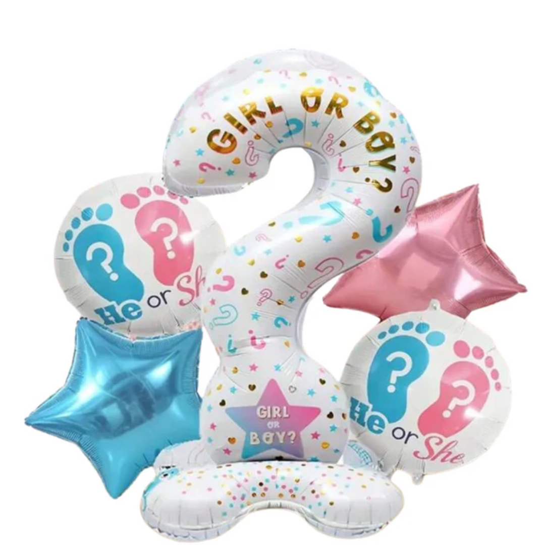 5pcs Gender Reveal Party Balloons Set