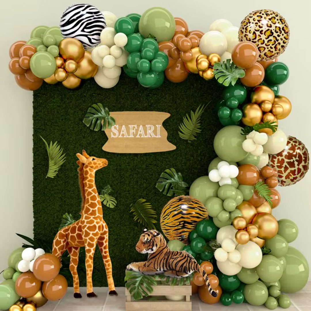 120pcs Wild Green Jungle Theme Balloons Garland Arch Kit
