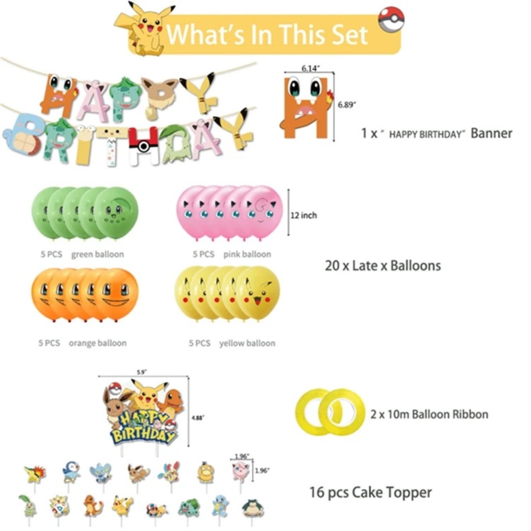 Pikachu Balloons Party Set