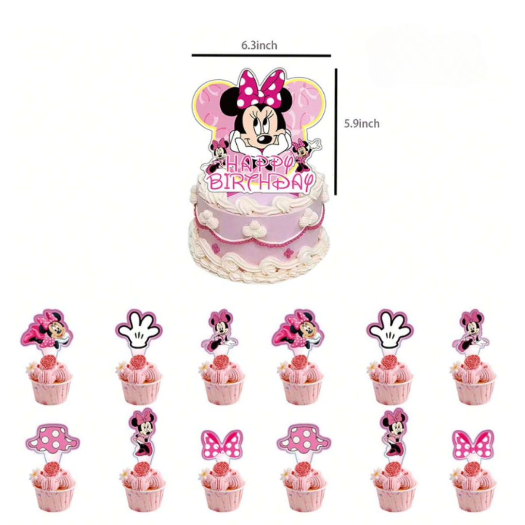 13pcs Mini Mouse Disney Birthday Party Cake Topper