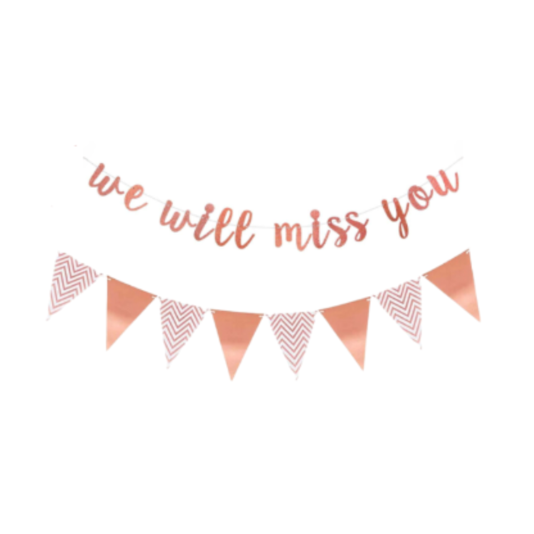 We Will Miss You And Triangle Flag Banner