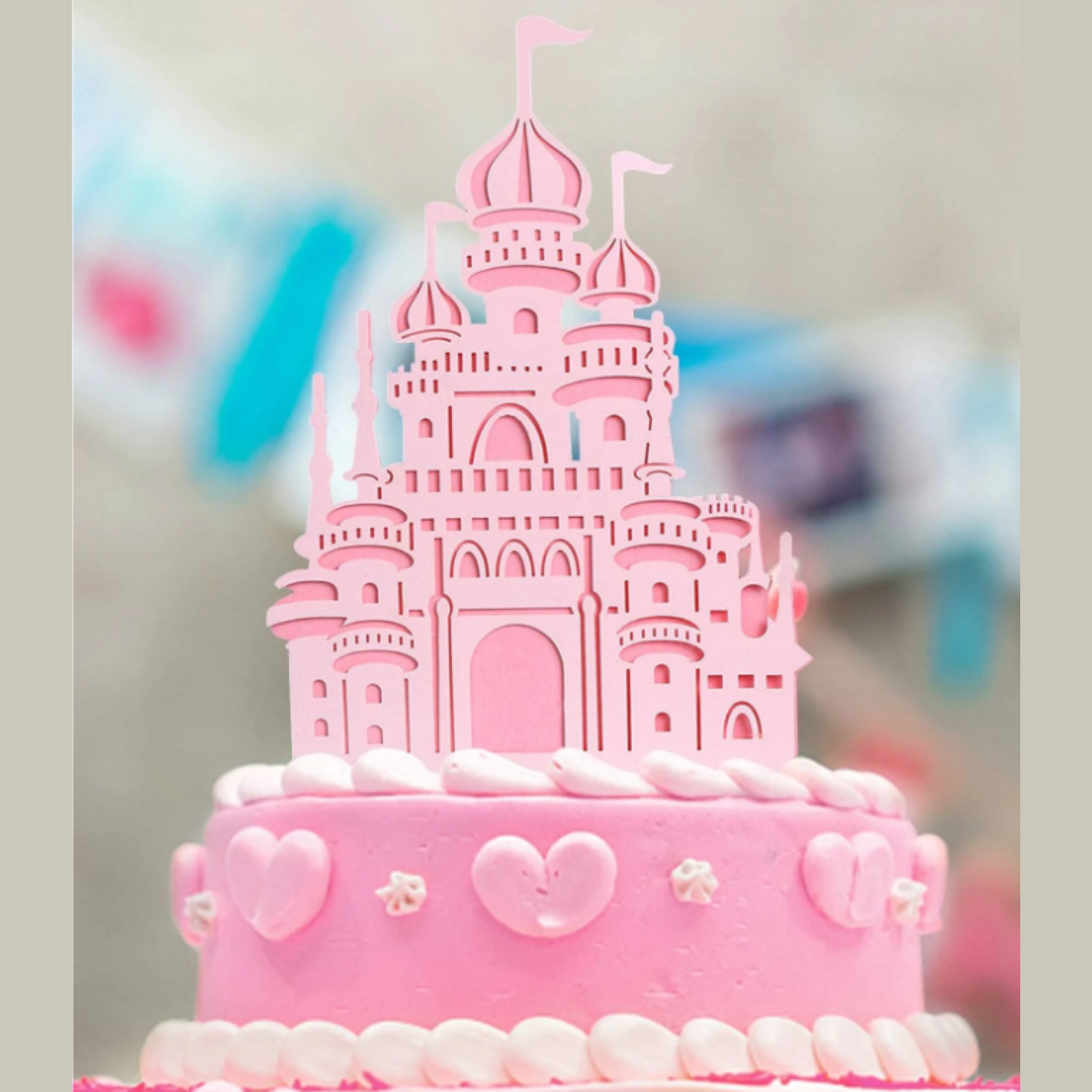 Pink Castle Princess Cake Topper