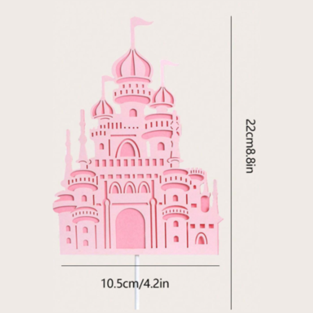 Pink Castle Princess Cake Topper