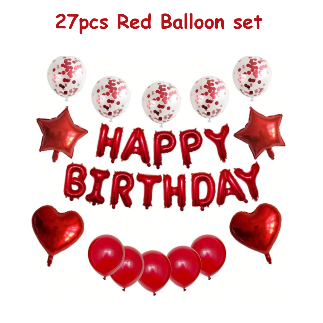 27pcs Red Balloon Set
