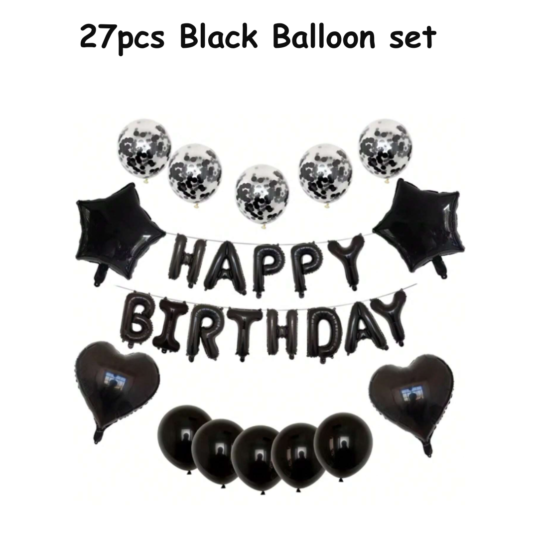 27pcs Black Balloon Set