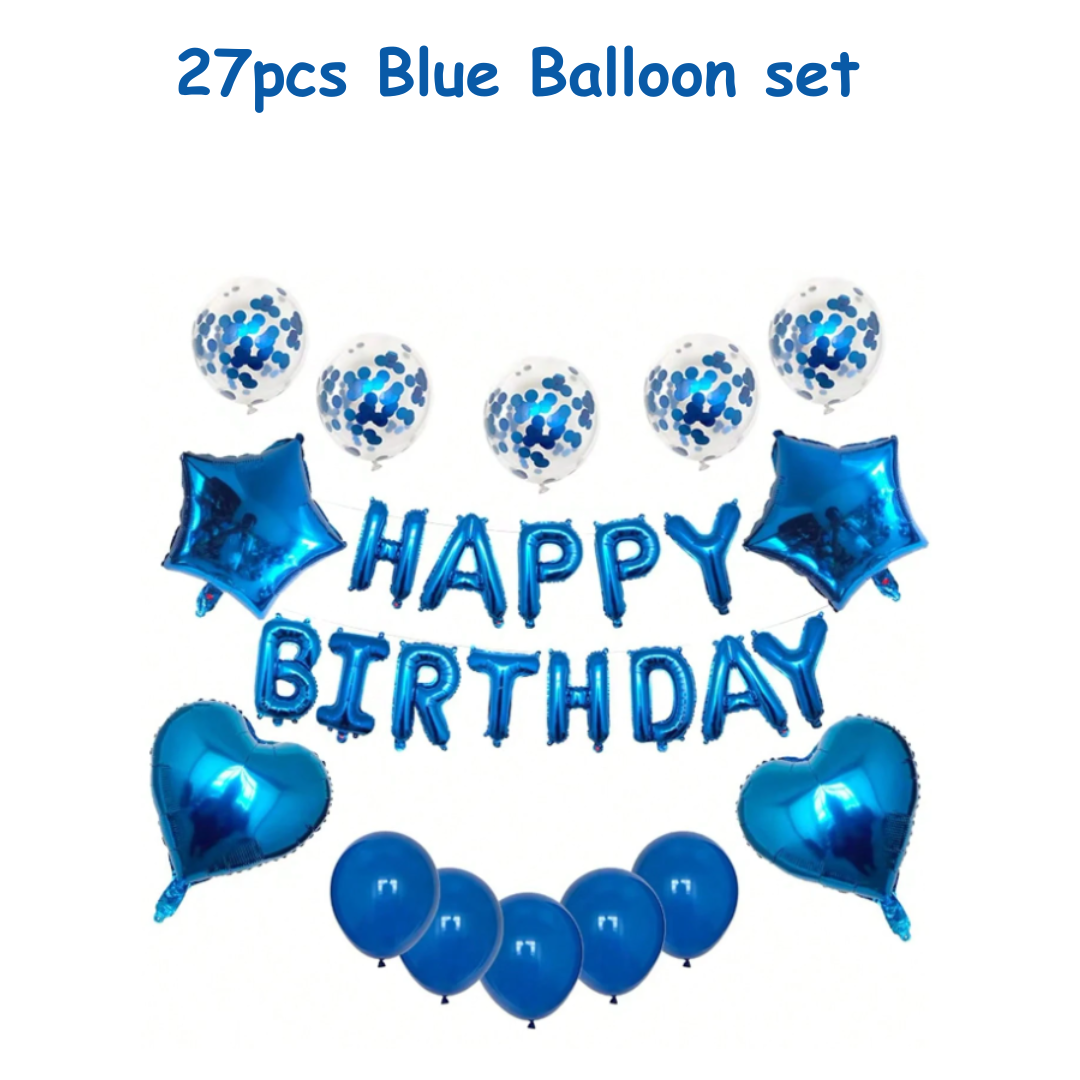 27pcs Blue Balloon set
