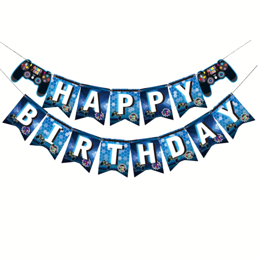 Blue Game on Happy birthday Banner