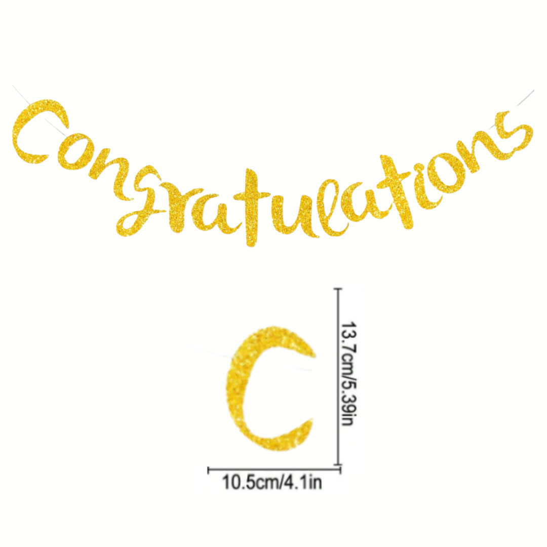 Congratulation Glitter paper Banner