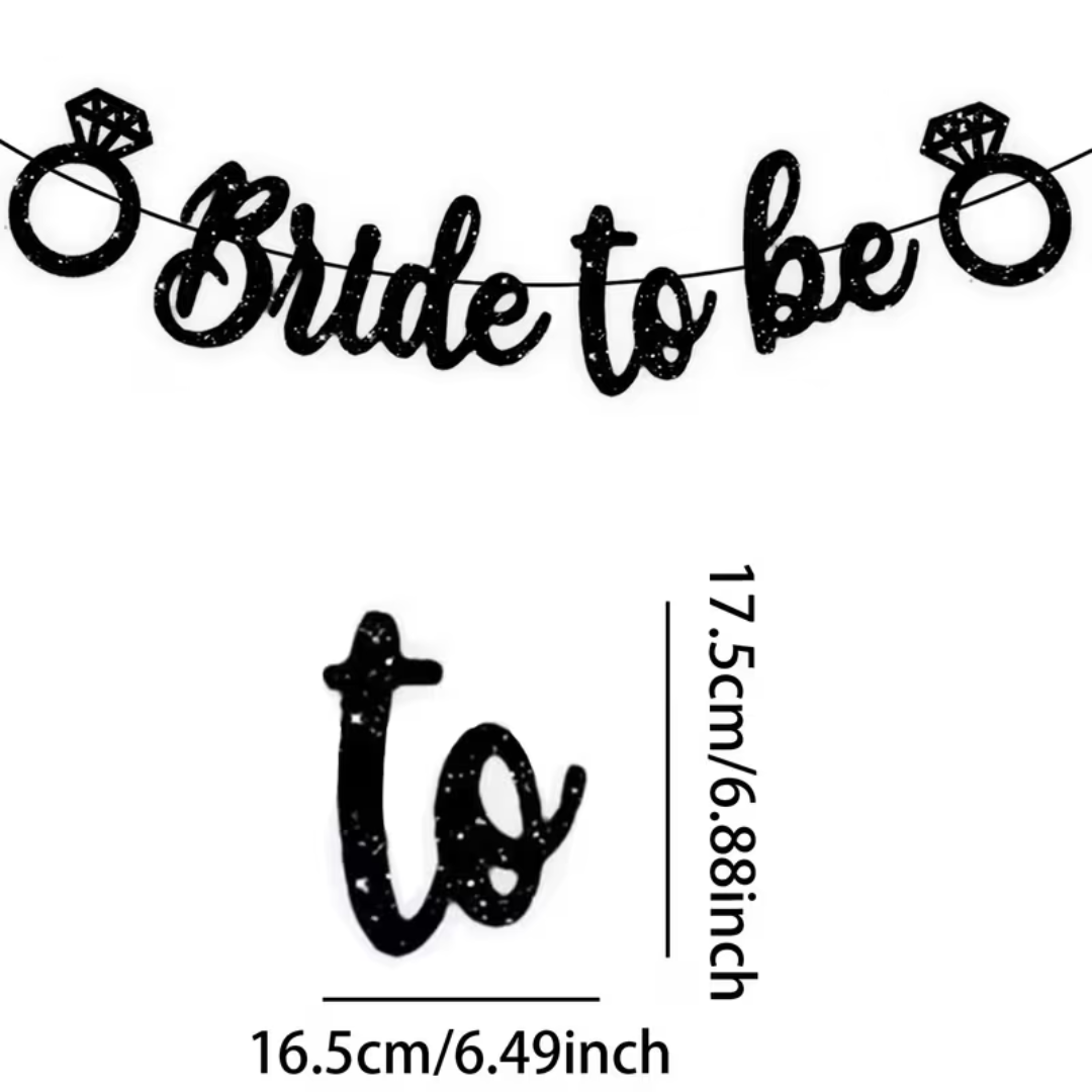 Glitter Pink Bride To Be Banner
