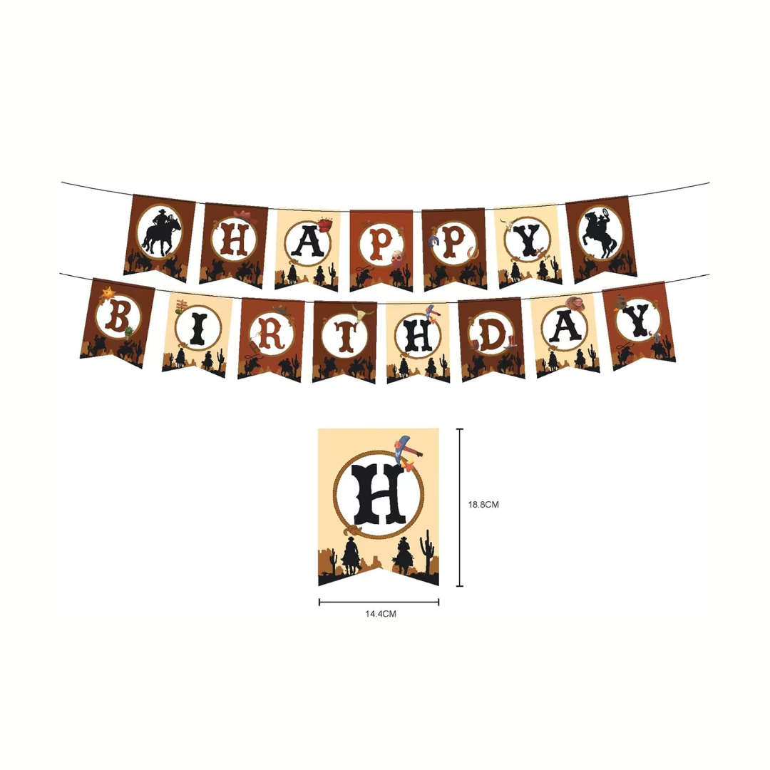 Cowboy Happy Birthday Paper Banner