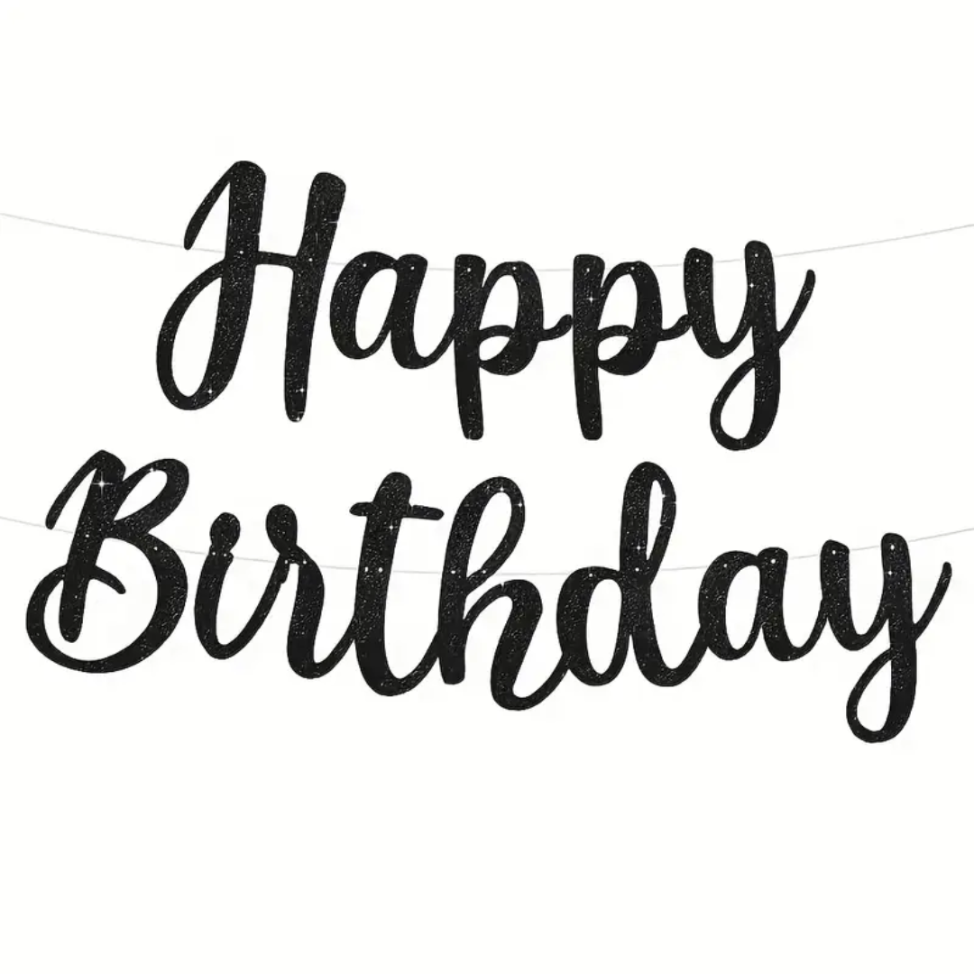 Glitter Happy Birthday Paper Banner