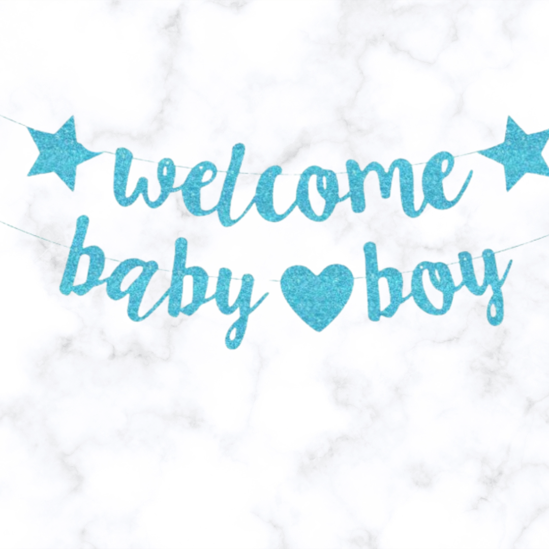 Welcome Baby Boy Banner