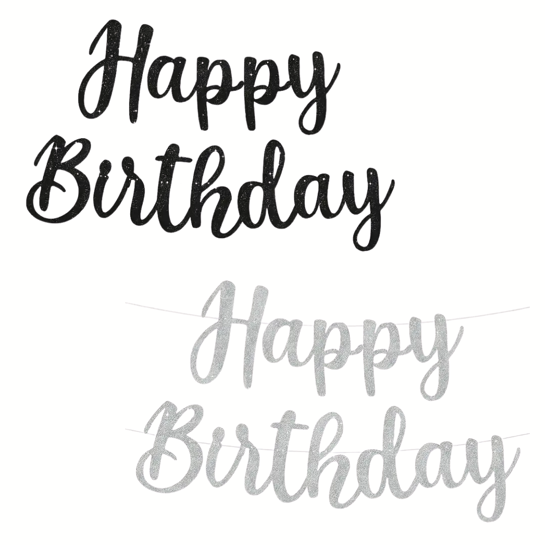 Glitter Happy Birthday Paper Banner