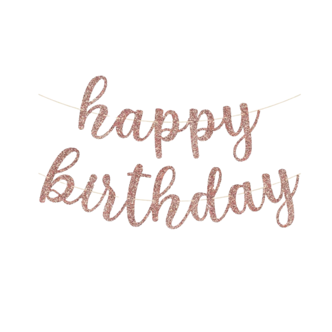 Glitter Happy Birthday Banner