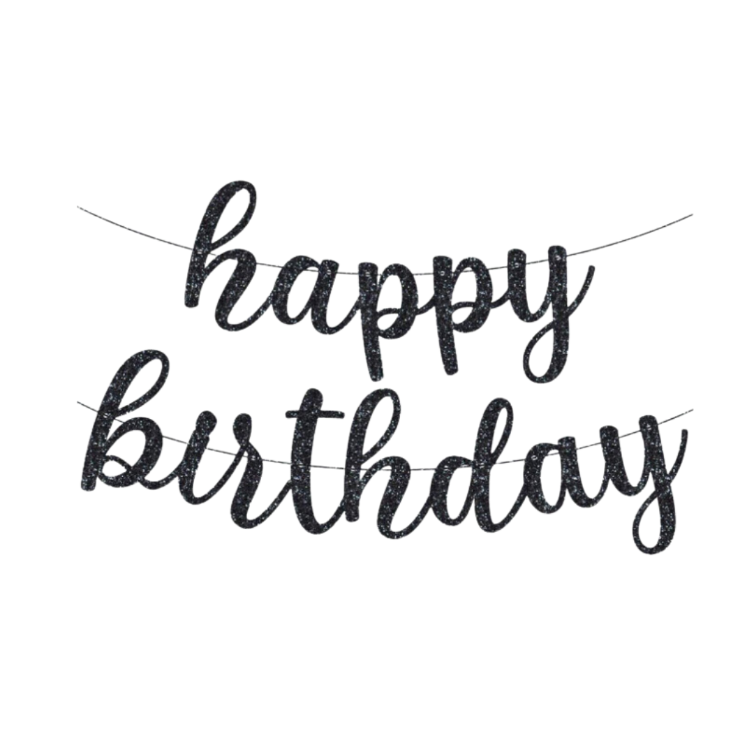Glitter Happy Birthday Banner
