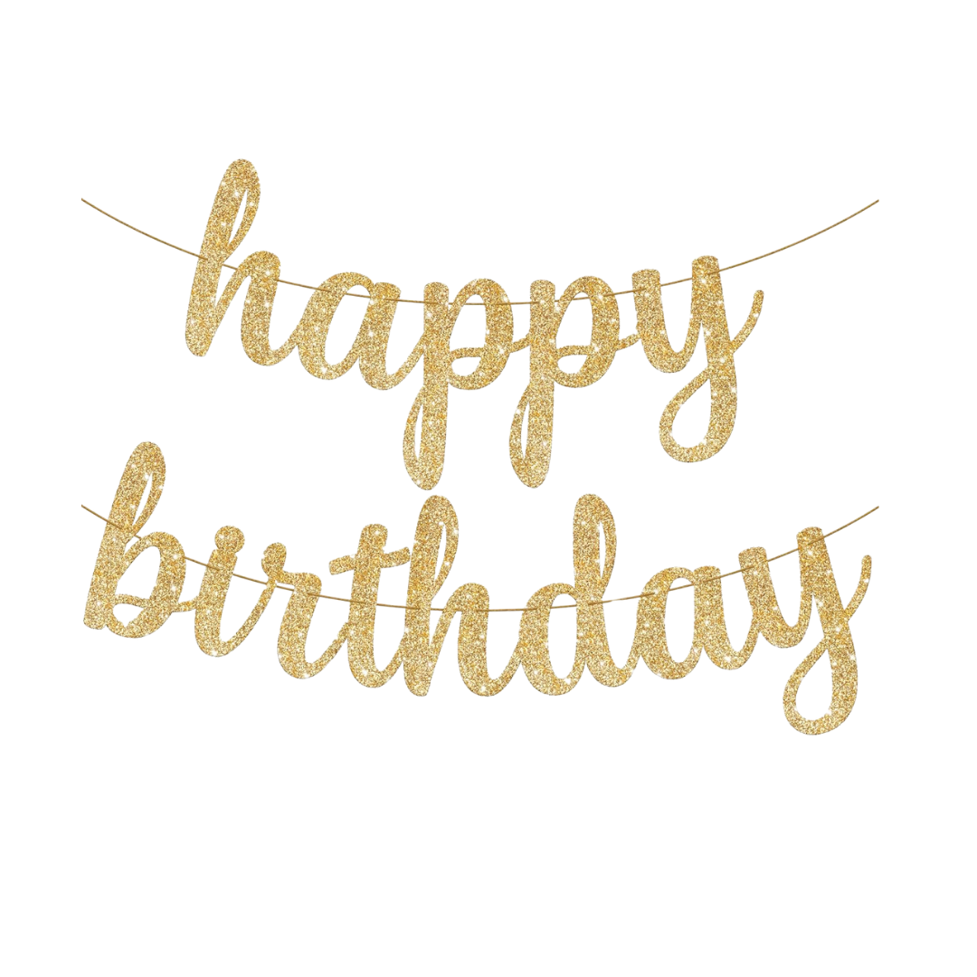 Glitter Happy Birthday Banner