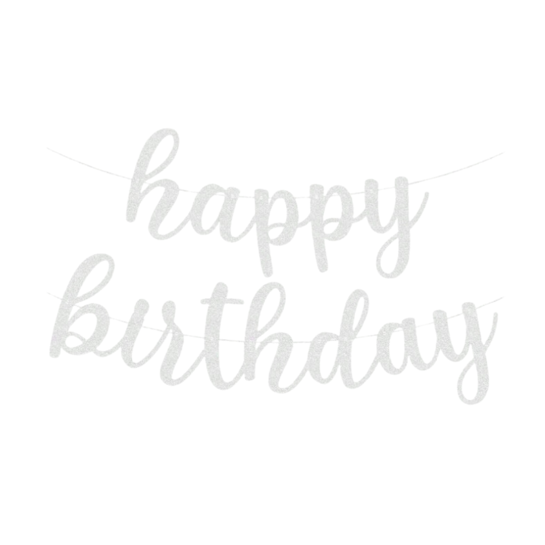 Glitter Happy Birthday Banner