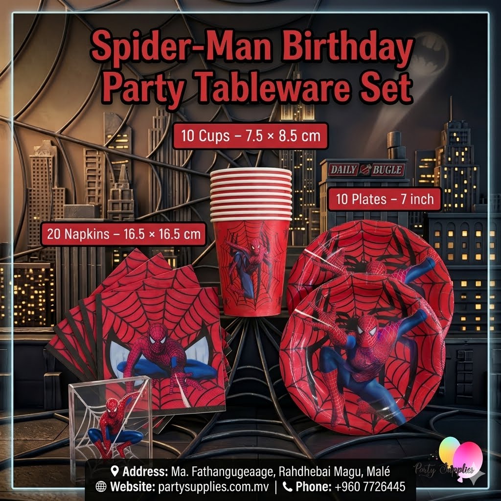 Spiderman Theme Dinnerware, Plates, Cups and Napkins