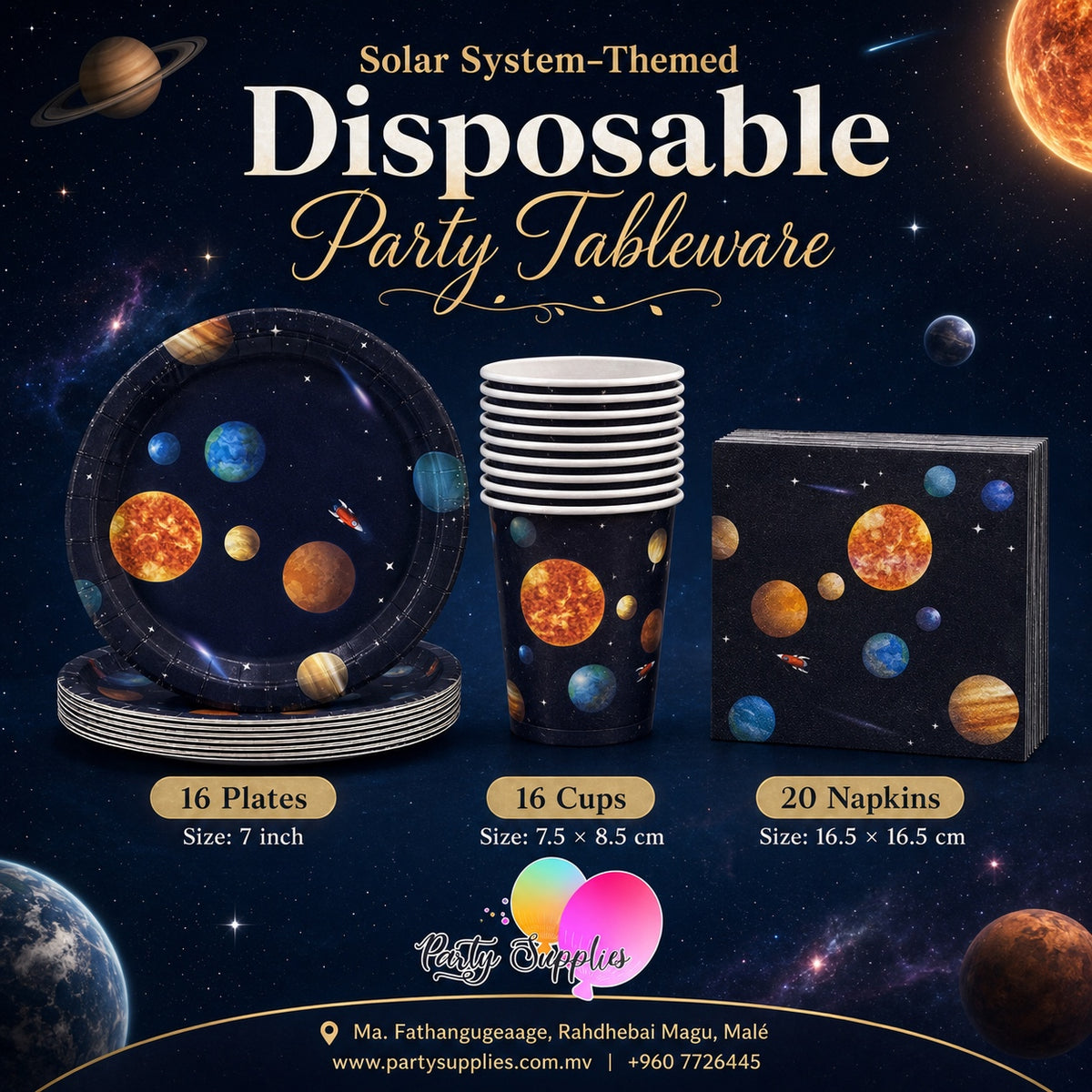 Space Outerspace Theme Dinnerware Set