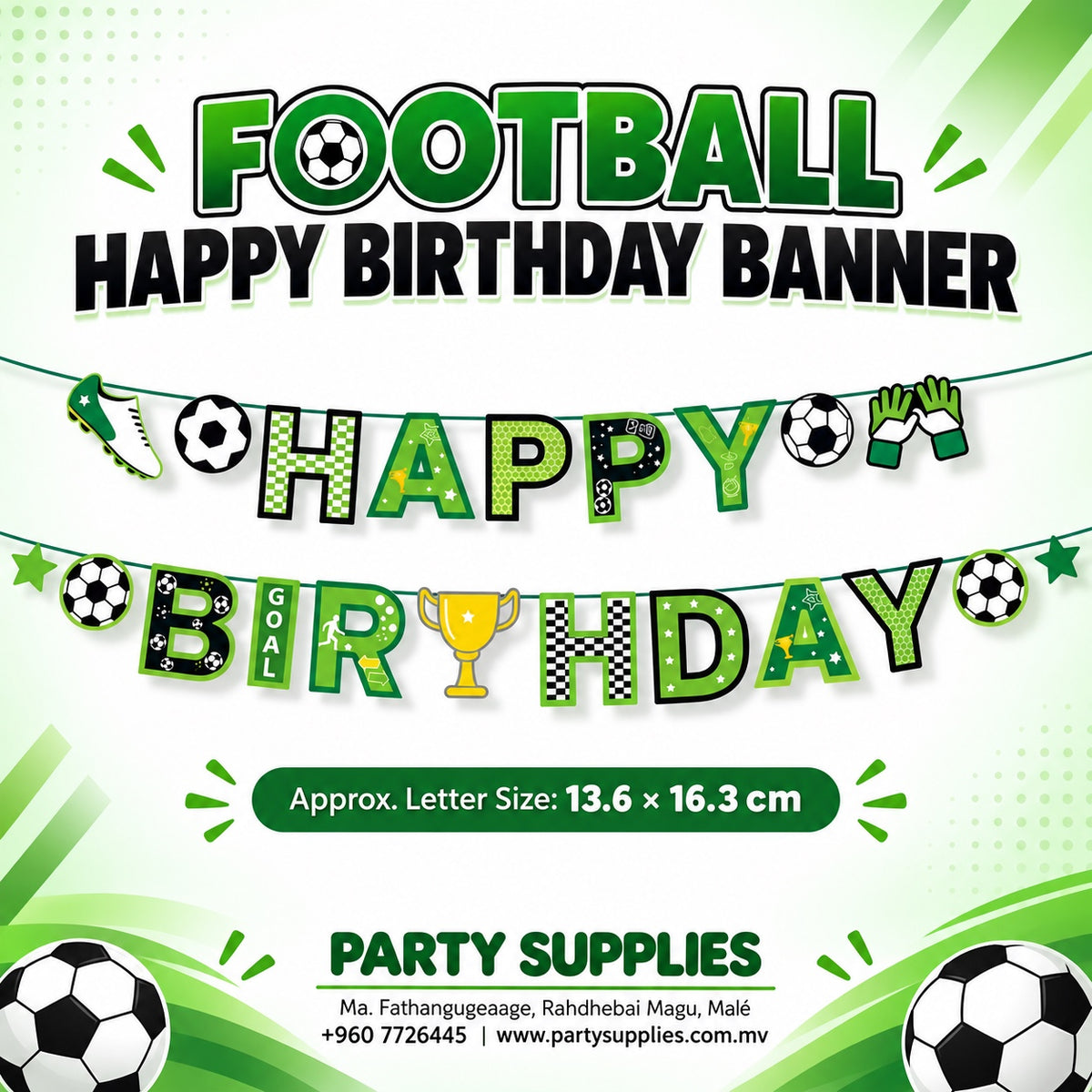 Football Happy Birthday Banner