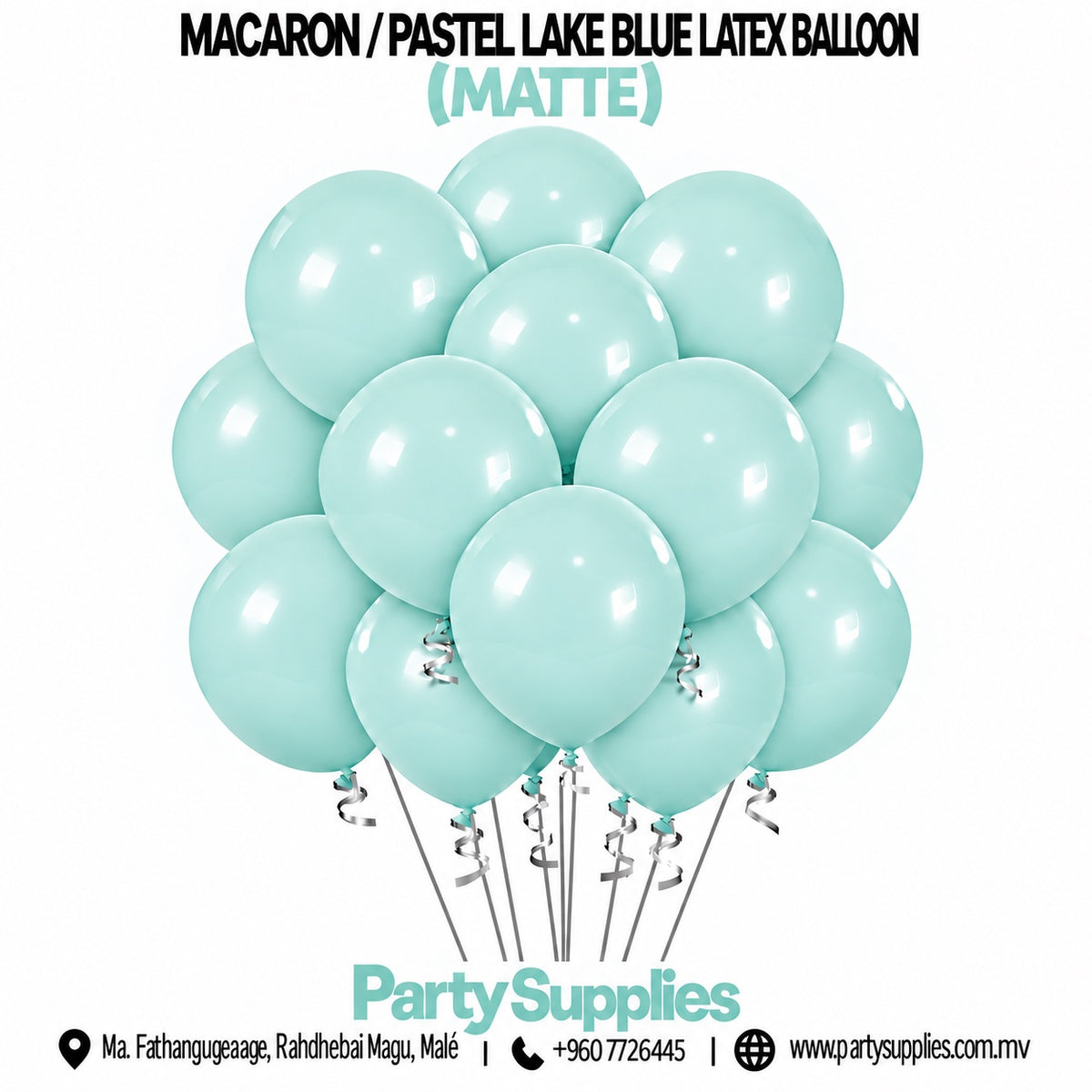 Macaron / Pastel Lake Blue Latex Balloons