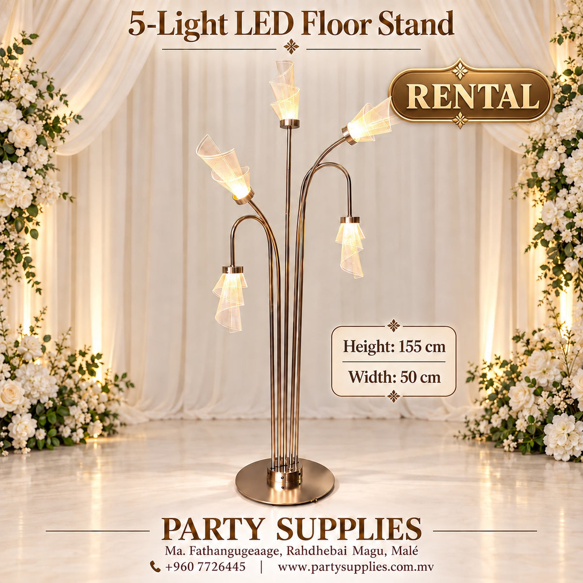 5-Light LED Floor Stand for the Rent