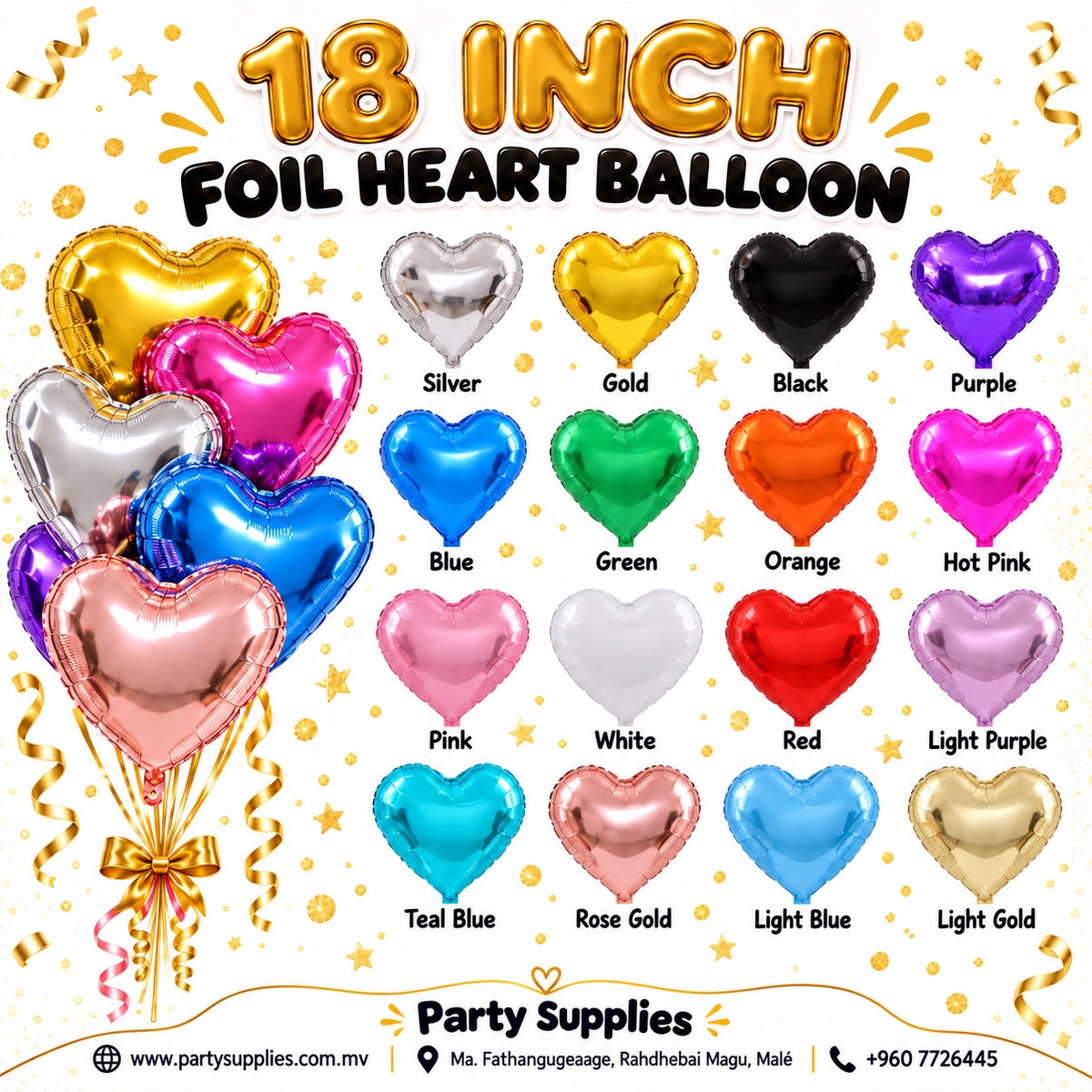18-inch Foil Heart Balloons