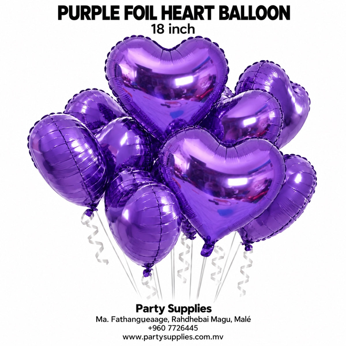Purple Heart Foil Balloon β 18 Inch