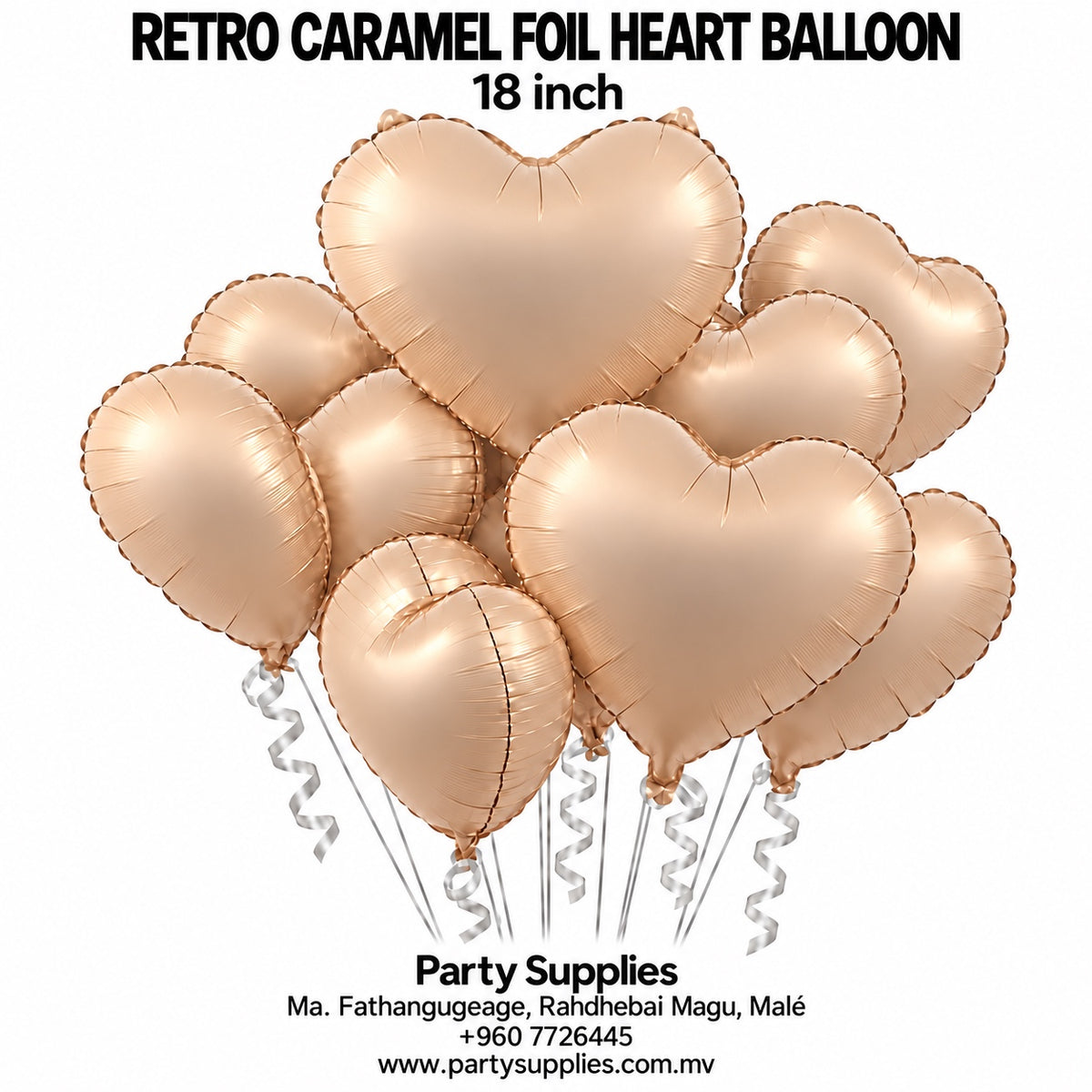 18-inch Retro Caramel Foil Heart Balloons